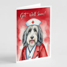 Load image into Gallery viewer, Bearded Collie Get Well Soon Greeting Cards - Blank Note Cards – 8-Pack of Artist-Designed Cards with Envelopes