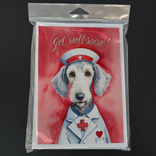 Load image into Gallery viewer, Bedlington Terrier Get Well Soon Greeting Cards - Blank Note Cards – 8-Pack of Artist-Designed Cards with Envelopes