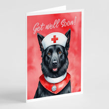 Load image into Gallery viewer, Belgian Sheepdog Get Well Soon Greeting Cards - Blank Note Cards – 8-Pack of Artist-Designed Cards with Envelopes