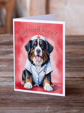 Load image into Gallery viewer, Bernese Mountain Dog Get Well Soon Greeting Cards - Blank Note Cards – 8-Pack of Artist-Designed Cards with Envelopes