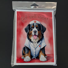 Load image into Gallery viewer, Bernese Mountain Dog Get Well Soon Greeting Cards - Blank Note Cards – 8-Pack of Artist-Designed Cards with Envelopes