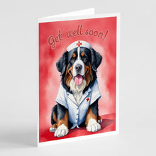 Load image into Gallery viewer, Bernese Mountain Dog Get Well Soon Greeting Cards - Blank Note Cards – 8-Pack of Artist-Designed Cards with Envelopes