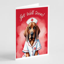 Load image into Gallery viewer, Bloodhound Get Well Soon Greeting Cards - Blank Note Cards – 8-Pack of Artist-Designed Cards with Envelopes