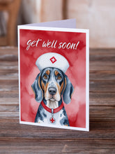 Load image into Gallery viewer, Bluetick Coonhound Get Well Soon Greeting Cards - Blank Note Cards – 8-Pack of Artist-Designed Cards with Envelopes