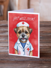 Load image into Gallery viewer, Border Terrier Get Well Soon Greeting Cards - Blank Note Cards – 8-Pack of Artist-Designed Cards with Envelopes