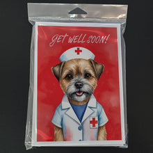 Load image into Gallery viewer, Border Terrier Get Well Soon Greeting Cards - Blank Note Cards – 8-Pack of Artist-Designed Cards with Envelopes