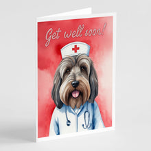 Load image into Gallery viewer, Briard Get Well Soon Greeting Cards - Blank Note Cards – 8-Pack of Artist-Designed Cards with Envelopes