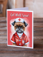 Load image into Gallery viewer, Brussels Griffon Get Well Soon Greeting Cards - Blank Note Cards – 8-Pack of Artist-Designed Cards with Envelopes
