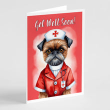 Load image into Gallery viewer, Brussels Griffon Get Well Soon Greeting Cards - Blank Note Cards – 8-Pack of Artist-Designed Cards with Envelopes