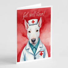 Load image into Gallery viewer, Bull Terrier Get Well Soon Greeting Cards - Blank Note Cards – 8-Pack of Artist-Designed Cards with Envelopes