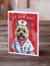 Load image into Gallery viewer, Cairn Terrier Get Well Soon Greeting Cards - Blank Note Cards – 8-Pack of Artist-Designed Cards with Envelopes