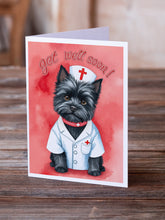 Load image into Gallery viewer, Black Cairn Terrier Get Well Soon Greeting Cards - Blank Note Cards – 8-Pack of Artist-Designed Cards with Envelopes