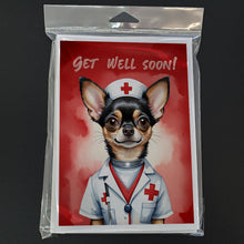 Load image into Gallery viewer, Black and Tan Chihuahua Get Well Soon Greeting Cards - Blank Note Cards – 8-Pack of Artist-Designed Cards with Envelopes