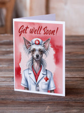 Load image into Gallery viewer, Chinese Crested Get Well Soon Greeting Cards - Blank Note Cards – 8-Pack of Artist-Designed Cards with Envelopes