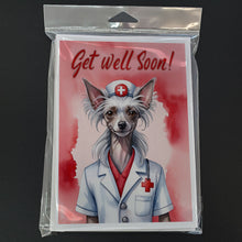 Load image into Gallery viewer, Chinese Crested Get Well Soon Greeting Cards - Blank Note Cards – 8-Pack of Artist-Designed Cards with Envelopes