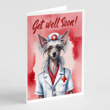Load image into Gallery viewer, Chinese Crested Get Well Soon Greeting Cards - Blank Note Cards – 8-Pack of Artist-Designed Cards with Envelopes