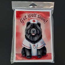 Load image into Gallery viewer, Black Chow Chow Get Well Soon Greeting Cards - Blank Note Cards – 8-Pack of Artist-Designed Cards with Envelopes