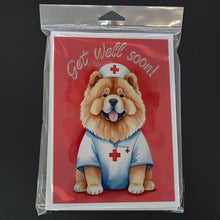 Load image into Gallery viewer, Chow Chow Get Well Soon Greeting Cards - Blank Note Cards – 8-Pack of Artist-Designed Cards with Envelopes
