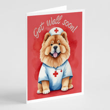 Load image into Gallery viewer, Chow Chow Get Well Soon Greeting Cards - Blank Note Cards – 8-Pack of Artist-Designed Cards with Envelopes