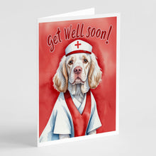 Load image into Gallery viewer, Clumber Spaniel Get Well Soon Greeting Cards - Blank Note Cards – 8-Pack of Artist-Designed Cards with Envelopes