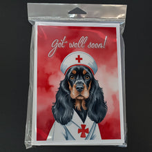 Load image into Gallery viewer, Black and Tan Cocker Spaniel Get Well Soon Greeting Cards - Blank Note Cards – 8-Pack of Artist-Designed Cards with Envelopes