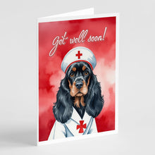 Load image into Gallery viewer, Black and Tan Cocker Spaniel Get Well Soon Greeting Cards - Blank Note Cards – 8-Pack of Artist-Designed Cards with Envelopes