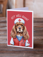 Load image into Gallery viewer, Cocker Spaniel Get Well Soon Greeting Cards - Blank Note Cards – 8-Pack of Artist-Designed Cards with Envelopes
