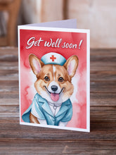 Load image into Gallery viewer, Corgi Get Well Soon Greeting Cards - Blank Note Cards – 8-Pack of Artist-Designed Cards with Envelopes
