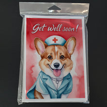 Load image into Gallery viewer, Corgi Get Well Soon Greeting Cards - Blank Note Cards – 8-Pack of Artist-Designed Cards with Envelopes