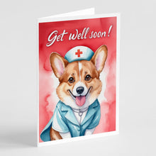 Load image into Gallery viewer, Corgi Get Well Soon Greeting Cards - Blank Note Cards – 8-Pack of Artist-Designed Cards with Envelopes