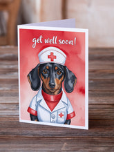 Load image into Gallery viewer, Dachshund Get Well Soon Greeting Cards - Blank Note Cards – 8-Pack of Artist-Designed Cards with Envelopes