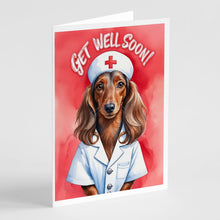 Load image into Gallery viewer, Dachshund Get Well Soon Greeting Cards - Blank Note Cards – 8-Pack of Artist-Designed Cards with Envelopes