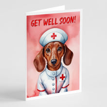 Load image into Gallery viewer, Dachshund Get Well Soon Greeting Cards - Blank Note Cards – 8-Pack of Artist-Designed Cards with Envelopes