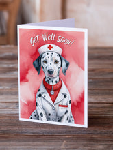 Load image into Gallery viewer, Dalmatian Get Well Soon Greeting Cards - Blank Note Cards – 8-Pack of Artist-Designed Cards with Envelopes