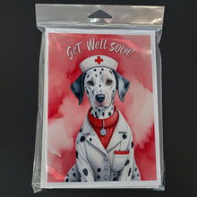 Load image into Gallery viewer, Dalmatian Get Well Soon Greeting Cards - Blank Note Cards – 8-Pack of Artist-Designed Cards with Envelopes