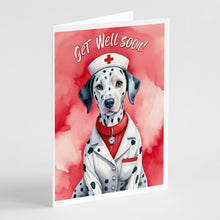 Load image into Gallery viewer, Dalmatian Get Well Soon Greeting Cards - Blank Note Cards – 8-Pack of Artist-Designed Cards with Envelopes