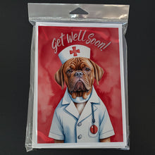 Load image into Gallery viewer, Dogue De Bordeaux Get Well Soon Greeting Cards - Blank Note Cards – 8-Pack of Artist-Designed Cards with Envelopes