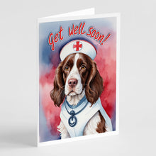 Load image into Gallery viewer, English Springer Spaniel Get Well Soon Greeting Cards - Blank Note Cards – 8-Pack of Artist-Designed Cards with Envelopes