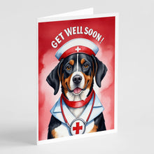 Load image into Gallery viewer, Entlebucher Mountain Dog Get Well Soon Greeting Cards - Blank Note Cards – 8-Pack of Artist-Designed Cards with Envelopes