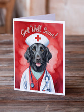 Load image into Gallery viewer, Flat-Coated Retriever Get Well Soon Greeting Cards - Blank Note Cards – 8-Pack of Artist-Designed Cards with Envelopes
