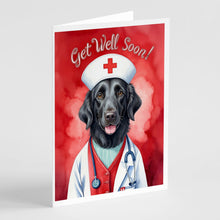 Load image into Gallery viewer, Flat-Coated Retriever Get Well Soon Greeting Cards - Blank Note Cards – 8-Pack of Artist-Designed Cards with Envelopes