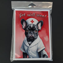 Load image into Gallery viewer, Black French Bulldog Get Well Soon Greeting Cards - Blank Note Cards – 8-Pack of Artist-Designed Cards with Envelopes