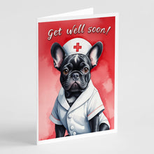 Load image into Gallery viewer, Black French Bulldog Get Well Soon Greeting Cards - Blank Note Cards – 8-Pack of Artist-Designed Cards with Envelopes