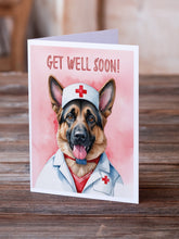 Load image into Gallery viewer, German Shepherd Get Well Soon Greeting Cards - Blank Note Cards – 8-Pack of Artist-Designed Cards with Envelopes