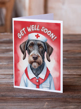 Load image into Gallery viewer, German Wirehaired Pointer Get Well Soon Greeting Cards - Blank Note Cards – 8-Pack of Artist-Designed Cards with Envelopes