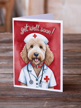 Load image into Gallery viewer, Goldendoodle Get Well Soon Greeting Cards - Blank Note Cards – 8-Pack of Artist-Designed Cards with Envelopes