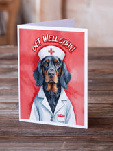 Load image into Gallery viewer, Gordon Setter Get Well Soon Greeting Cards - Blank Note Cards – 8-Pack of Artist-Designed Cards with Envelopes