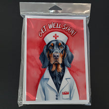 Load image into Gallery viewer, Gordon Setter Get Well Soon Greeting Cards - Blank Note Cards – 8-Pack of Artist-Designed Cards with Envelopes