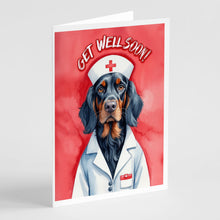 Load image into Gallery viewer, Gordon Setter Get Well Soon Greeting Cards - Blank Note Cards – 8-Pack of Artist-Designed Cards with Envelopes