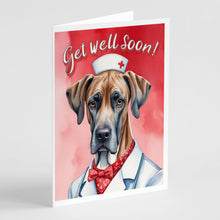 Load image into Gallery viewer, Great Dane Get Well Soon Greeting Cards - Blank Note Cards – 8-Pack of Artist-Designed Cards with Envelopes